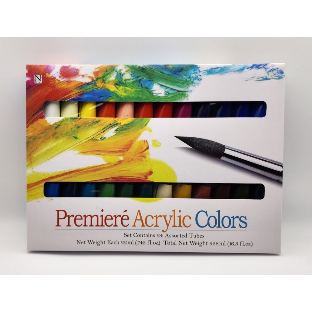 NICOLE Acrylic Artist Paint Set 22ml Tubes Assorted Colors 24 Pack